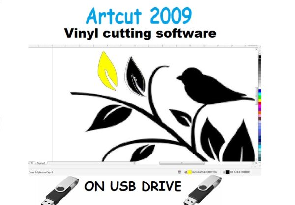 Artcut 2009 Vinyl Cutter Plotter Windows Software on USB drive
