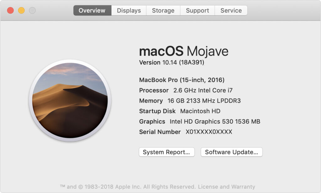 Macos Mojave About This Mac Overview Version Build 1024x617